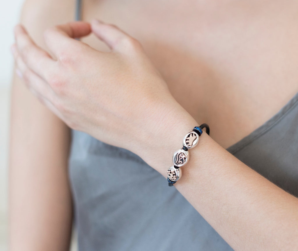 Varanasi Classic Bracelet on Black Leather