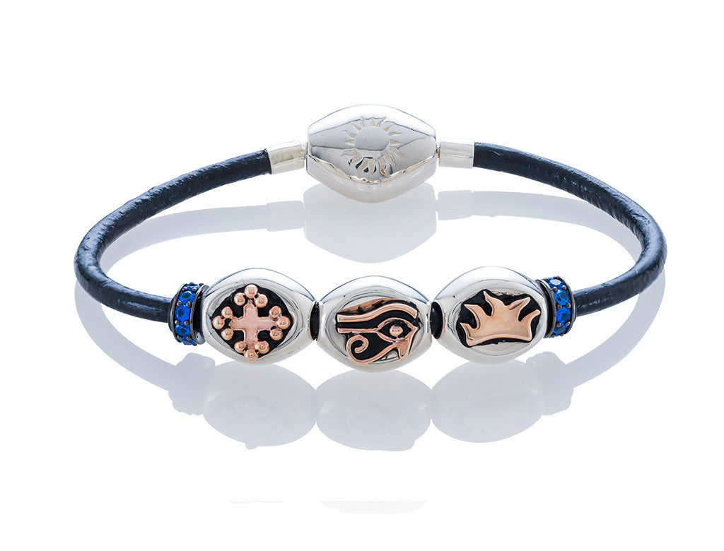 Varanasi Classic Bracelet on Black Leather