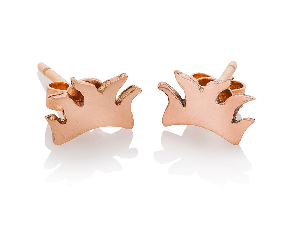 Rose Gold Flame Earrings